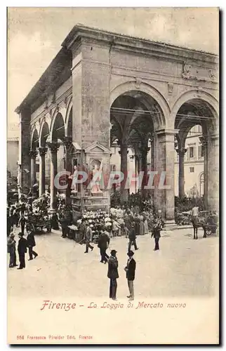 VINTAGE POSTCARD Firenze the Loggia di Mercato Nuova