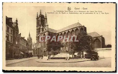 Cartes postales Gand Gent La Cathedrale Saint Bavon et le Monument des Van