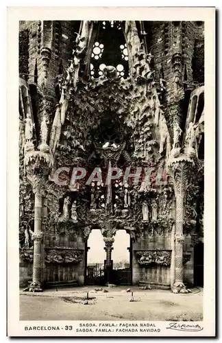 Cartes postales Barcelona Sagda Famla Facada Nadal