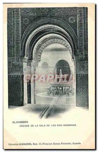 Cartes postales Granada Alhambra Aracada De La Sala De Las Dos Hermanas