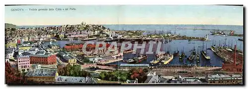 CARTE 3 PARTIES Genova Vetuta generale della Citta e del porto