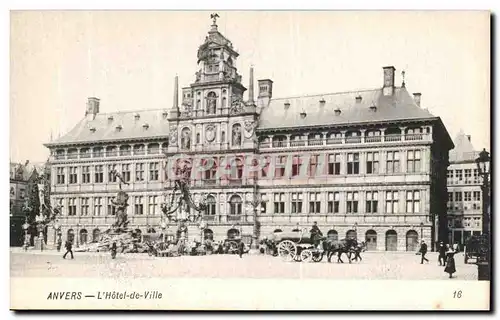 Cartes postales Anvers L Hotel de Ville vehicule des eboueurs