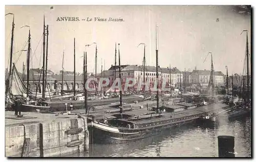 Ansichtskarte AK Anvers Le Vieux Bassin Bateaux Peniches