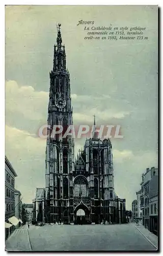 Cartes postales Anvers La Cathedrale en style gothique