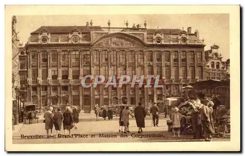 Cartes postales Bruxelles Grand Place et Maison des Corporations