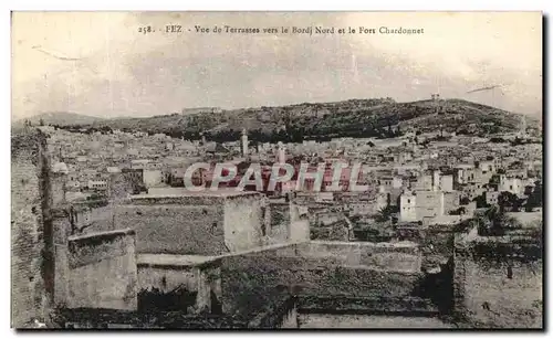 Ansichtskarte AK Fez Vue de Terrasses vers Bordj Nord et le Fors Chardonnet