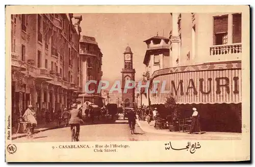 Cartes postales Casablanca La rue de Horloge Clok Street