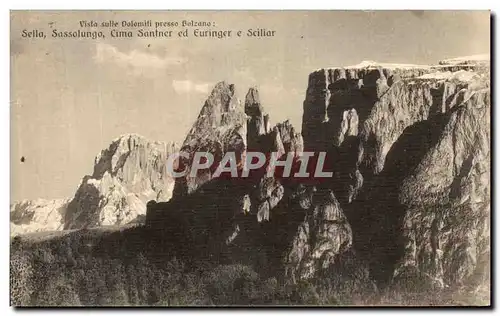 Cartes postales Vista Sullo Dolomiti Presso Bolzano Sello Sassolungo Cima Santner ed Euringer e scilliar