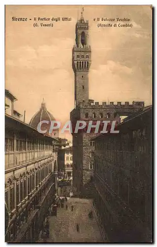 Ansichtskarte AK Firenze Il Portico degil Uffizi Palazza Vecchio