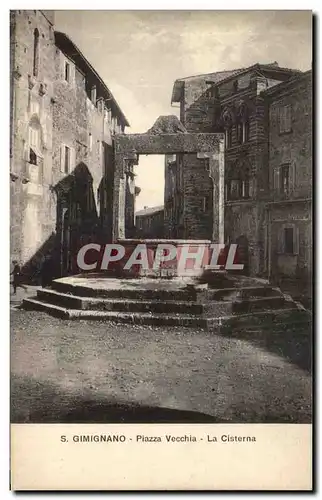 Cartes postales Gimignano Piazza Vecchia La Cisterna