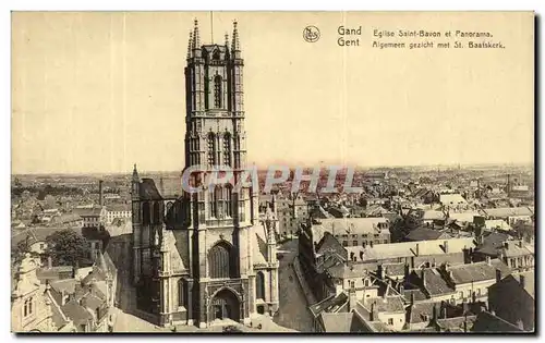 Cartes postales Gand Eglise St Bavon et panorama
