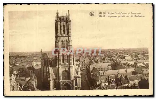 Cartes postales Gand Eglise St Bavon et panorama