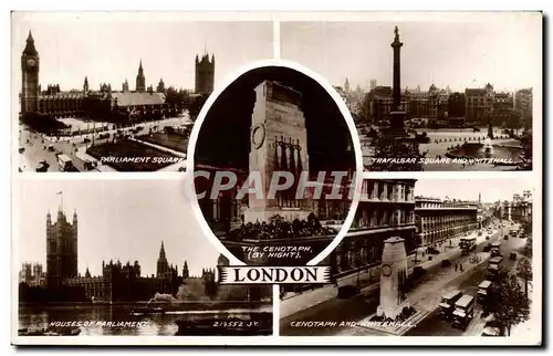 Cartes postales London Parliament Square Trafalgar and Whitehall Cenotaph