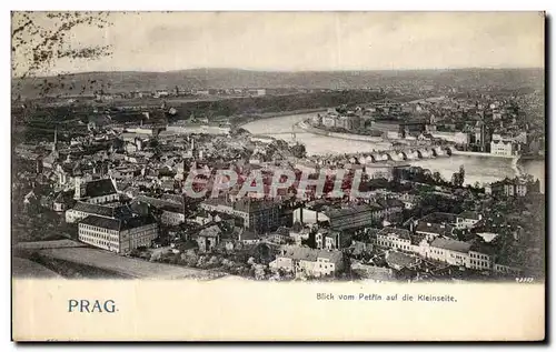 Cartes postales Prag Blick vom Petrin auf die Klenseite