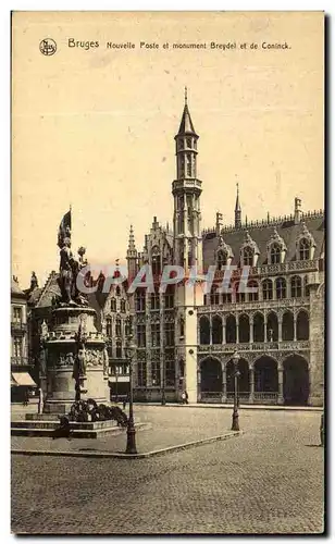 Ansichtskarte AK Bruges Nouvellie Poste et Monument Breydel et de Coninck