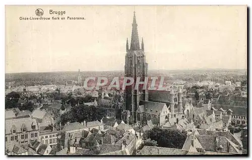 Cartes postales Bruges Onze Lieve Vrouw Kerk en Panorama