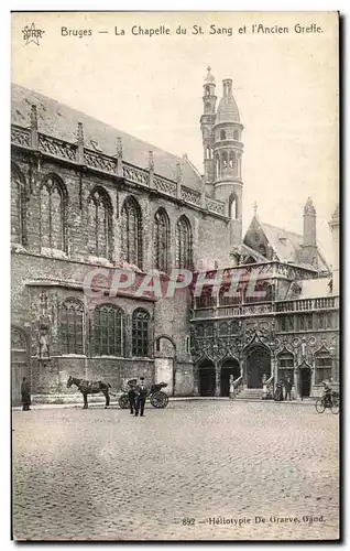 Cartes postales Bruges La Chapelle du St Sang et l Ancien Greffe