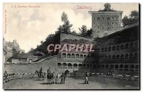Cartes postales Salzburg KK Sommer Reitschule Chevaux Hippisme