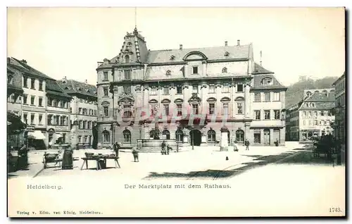 Cartes postales Heldelberg Der Marktplatz mit dem Rathaus