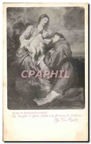 Ansichtskarte AK Milano R Pinacoteca di Brera La Vergine il diin Figlio e S Antonio di Padova A Van Dyck