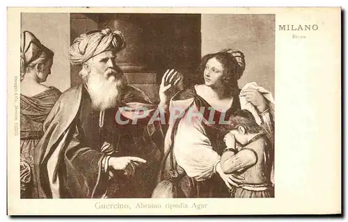 Ansichtskarte AK Milano Brera Guercino Abramo ripudia Agar
