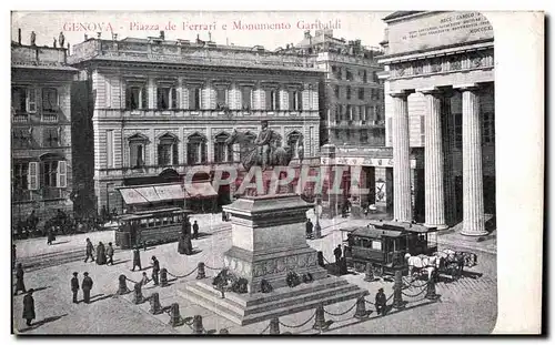 Ansichtskarte AK Genova Piazza de Ferrai e Monumento Garibaldi