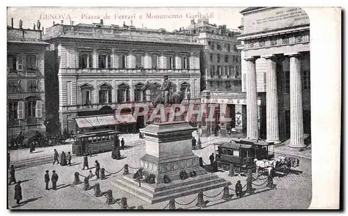 Cartes postales Genova Piazza de Ferrai e Monumento Garibaldi