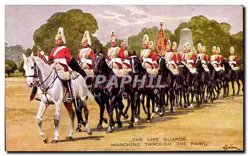 Cartes postales The Life Guards Marching Through The Park Militaria