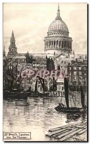 Cartes postales St Paul s London From the Thames Bateaux