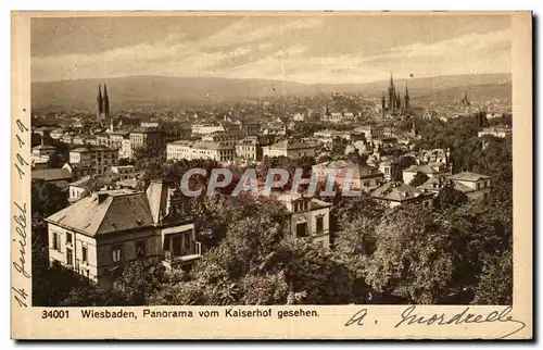 Ansichtskarte AK Wiesbaden Panorama Vom Kaiserhof Geshen