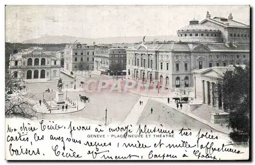 Cartes postales Geneve Place Neuve Et Theatre