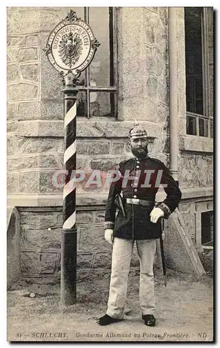 Cartes postales Schlucht Gendarme Allemand au Poteau Frontiere