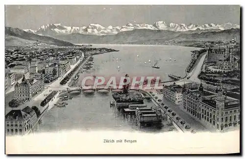 Cartes postales Zurich mit Bergen