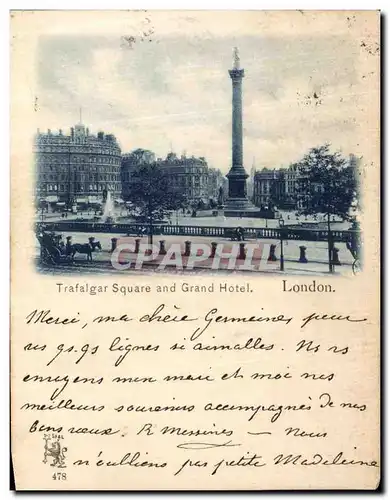 Ansichtskarte AK London Trafalgar Square and Grand Hotel