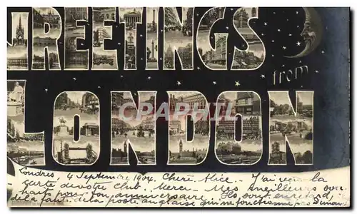 Cartes postales Greetings from London Lun