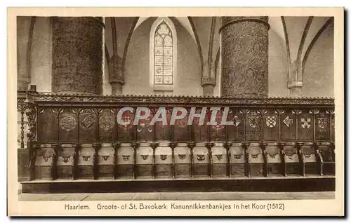 Cartes postales Haarlem Groote of St Bavokerk Kanunnikkenbankjes