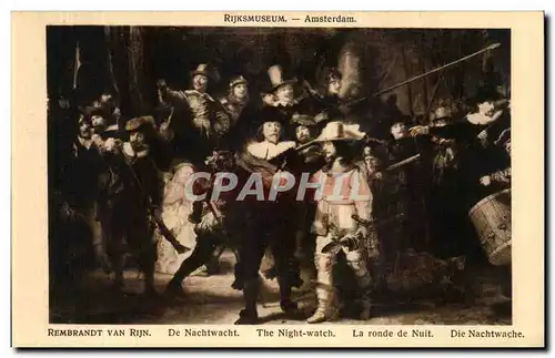 Cartes postales Rijksmuseum Amsterdam Rembrandt van Rijn La ronde de nuit Mousquetaires