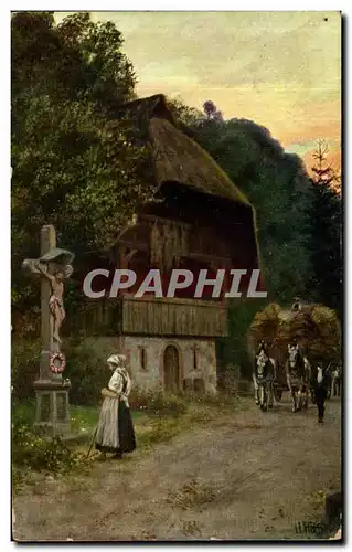 Cartes postales Heimkehr Von der Erre Folklore Costume