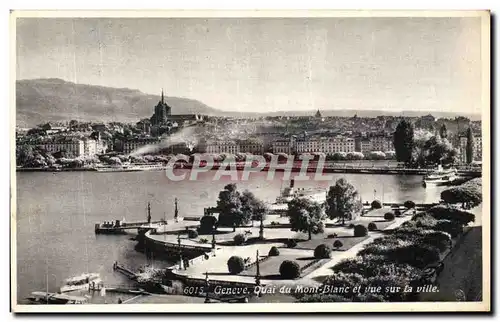 Cartes postales Geneve Quai du Mont Blanc et Vue sur la ville