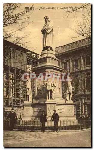 Cartes postales Milano Monumento a Leonarde da Vinci