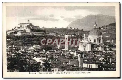 Cartes postales Brescia Panorama Con Veduta del Castello e Monte Maddalena