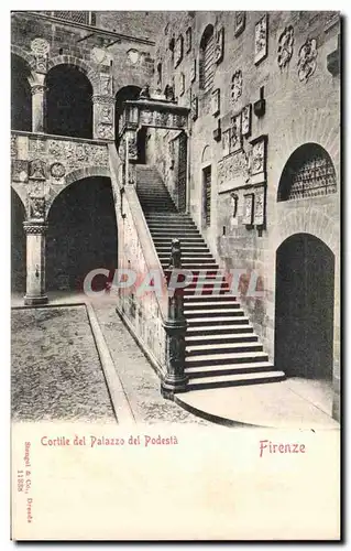 Ansichtskarte AK Firenze Cortille del Palazzo dl Podesta