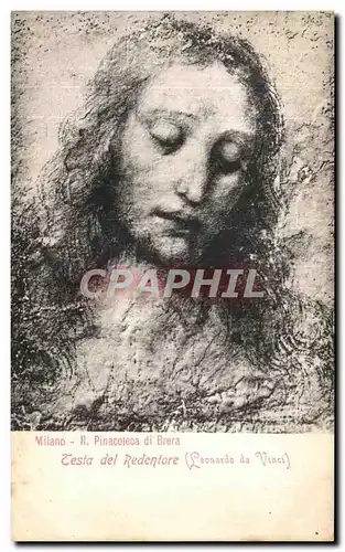 Ansichtskarte AK Milano R Pinacoleca di Brera Testa del Redentoire Leonardo da Vinci