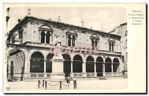 Ansichtskarte AK Verona Piazza Signori e Monumento a Dante Allighieri