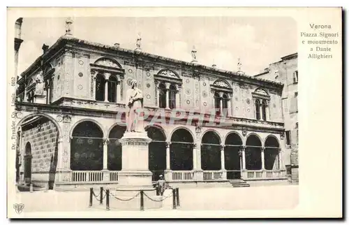 Cartes postales Verona Piazza Signori e Monumento a Dante Allighieri