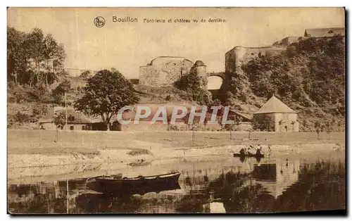 Cartes postales Bouillon Pont levis et Chateau Vu De Derriere