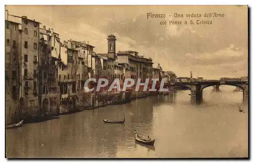 Ansichtskarte AK Firenze Una Veduta Dell Arno Col Ponte A S Trinita