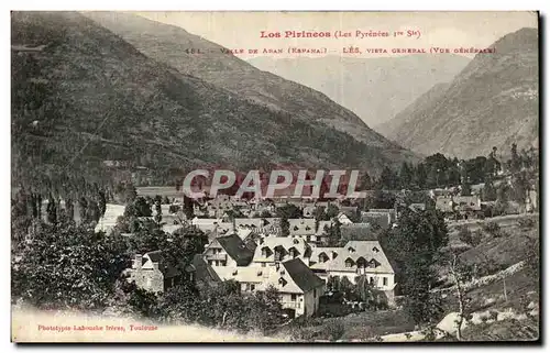 Cartes postales Los Pirineos Vallee de Aran Les Vista general