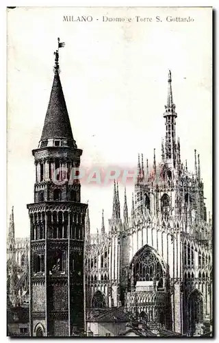 Ansichtskarte AK Milano Duomo e Torre S Gottardo