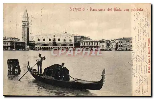 Cartes postales Venezia Panorama del Molo con Gondola